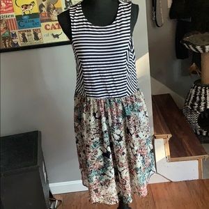 Size XL xhilaration brand striped and floral dress
